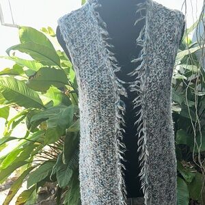 Chico’s Cozy Multicolor Knit Vest with Fringe